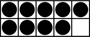 Black Ten Frames 9|10