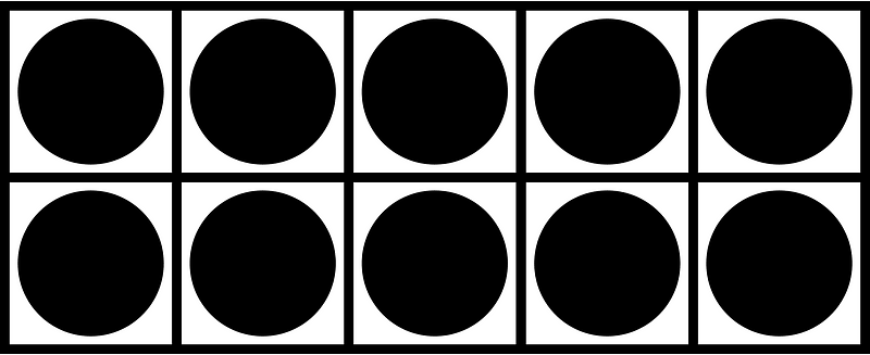 Black Ten Frames 10|10