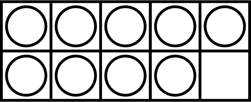 White Ten Frames 9|10