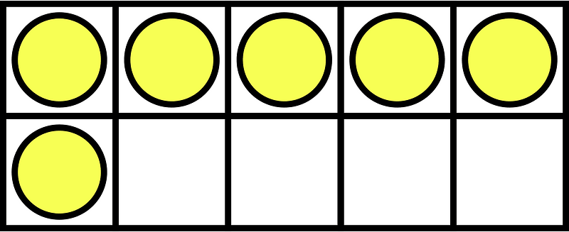 Yellow Ten Frames 6|10