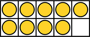 Yellow-Amber Ten Frames 9|10
