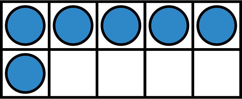 Blue Ten Frames 6|10