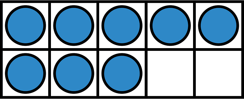 Blue Ten Frames 8|10