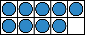 Blue Ten Frames 9|10