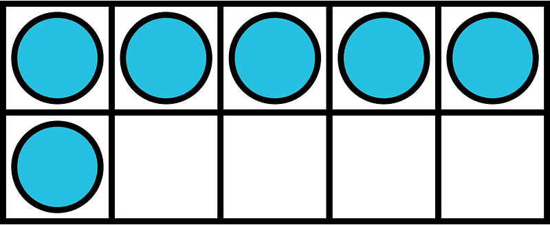 Cerulean-Blue Ten Frames 6|10