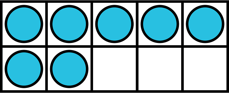 Cerulean-Blue Ten Frames 7|10