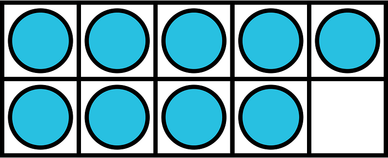 Cerulean-Blue Ten Frames 9|10