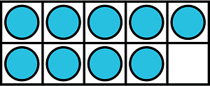 Cerulean-Blue Ten Frames 9|10