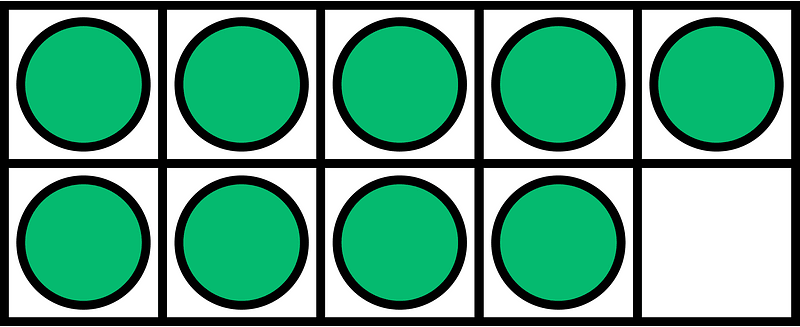 Green Ten Frames 9|10