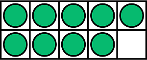 Green Ten Frames 9|10