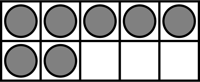 Grey Ten Frames 7|10