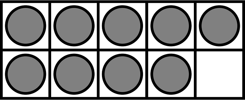 Grey Ten Frames 9|10