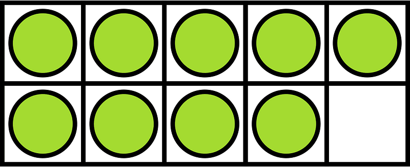 Lime Ten Frames 9|10