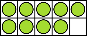 Lime Ten Frames 9|10