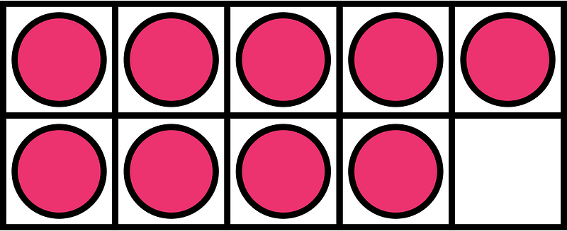 Pink Ten Frames 9|10