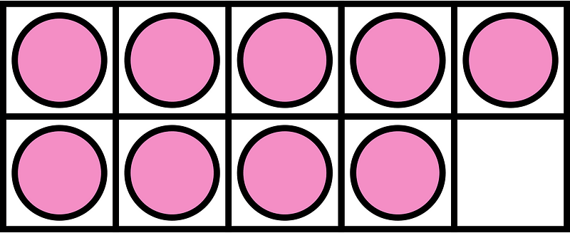 Purple Ten Frames 9|10