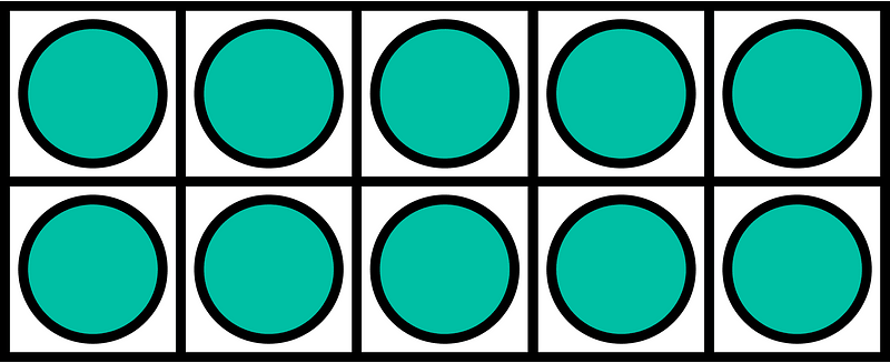 Teal-Green Ten Frames 10|10