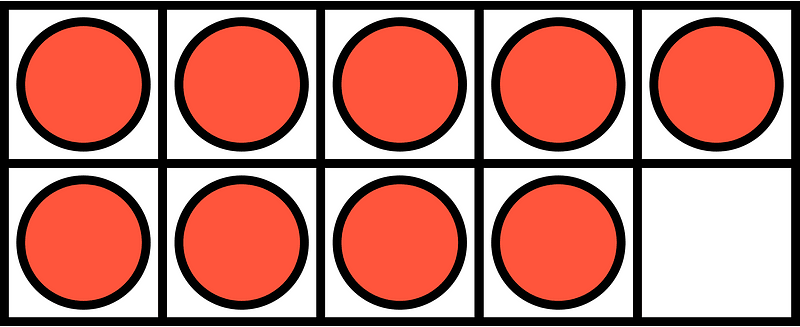Vermilion Ten Frames 9|10