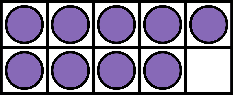 Violet Ten Frames 9|10