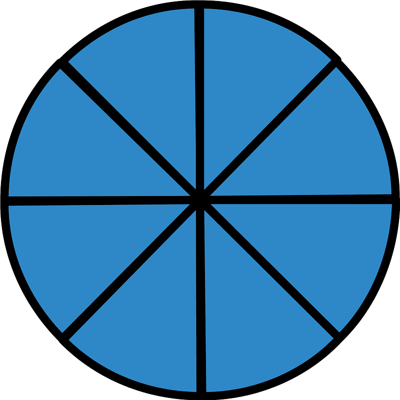 Blue Circle Fractions 8|8