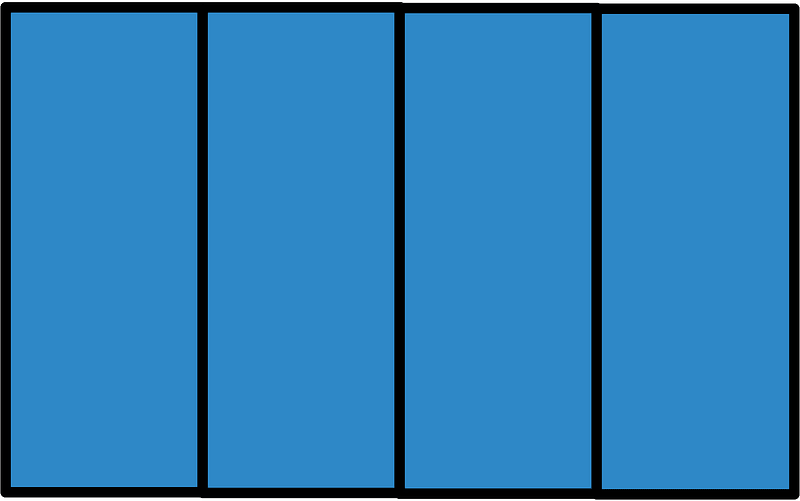 Blue Rectangle Fractions 4|4