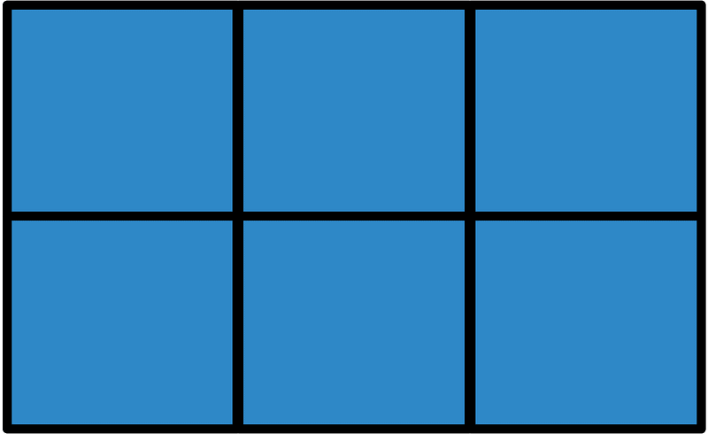 Blue Rectangle Fractions 6|6