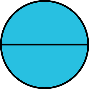 Cerulean-Blue Circle Fractions 2|2