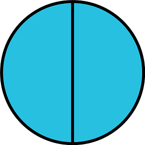 Cerulean-Blue Circle Fractions 2|2