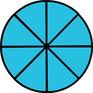 Cerulean-Blue Circle Fractions 8|8