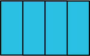 Cerulean-Blue Rectangle Fractions 4|4