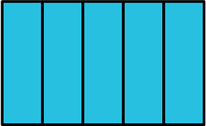 Cerulean-Blue Rectangle Fractions 5|5