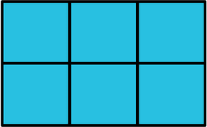 Cerulean-Blue Rectangle Fractions 6|6