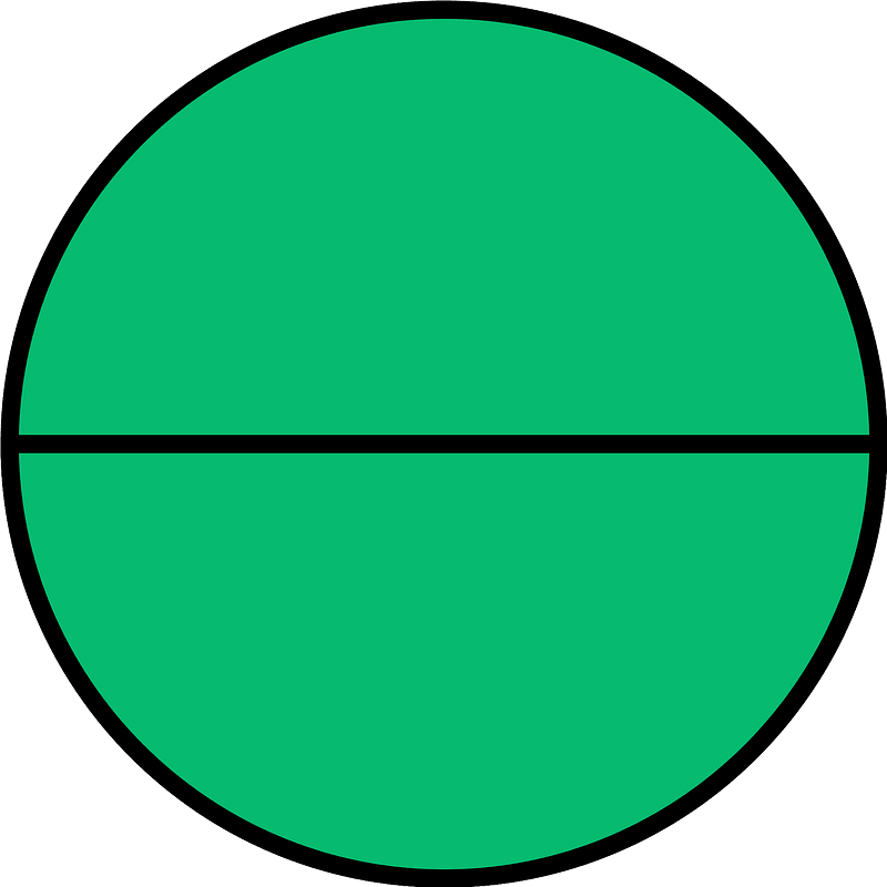 Green Circle Fractions 2|2