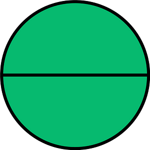 Green Circle Fractions 2|2