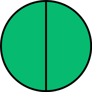 Green Circle Fractions 2|2