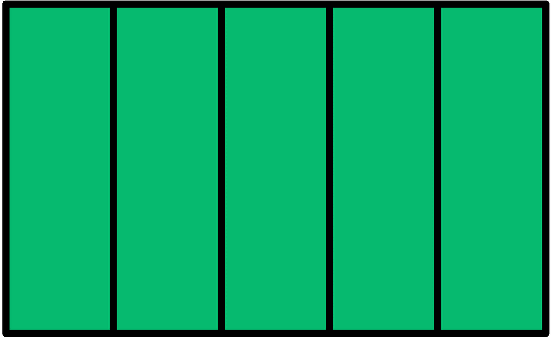 Green Rectangle Fractions 5|5
