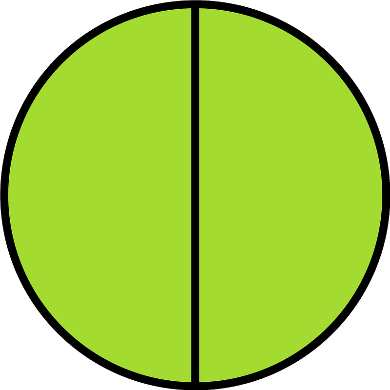 Lime Circle Fractions 2|2