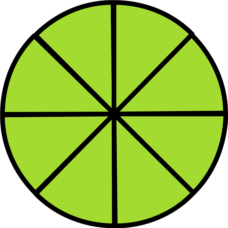 Lime Circle Fractions 8|8