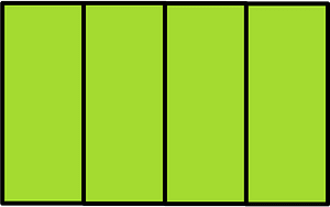 Lime Rectangle Fractions 4|4
