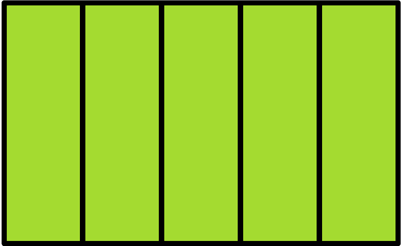 Lime Rectangle Fractions 5|5