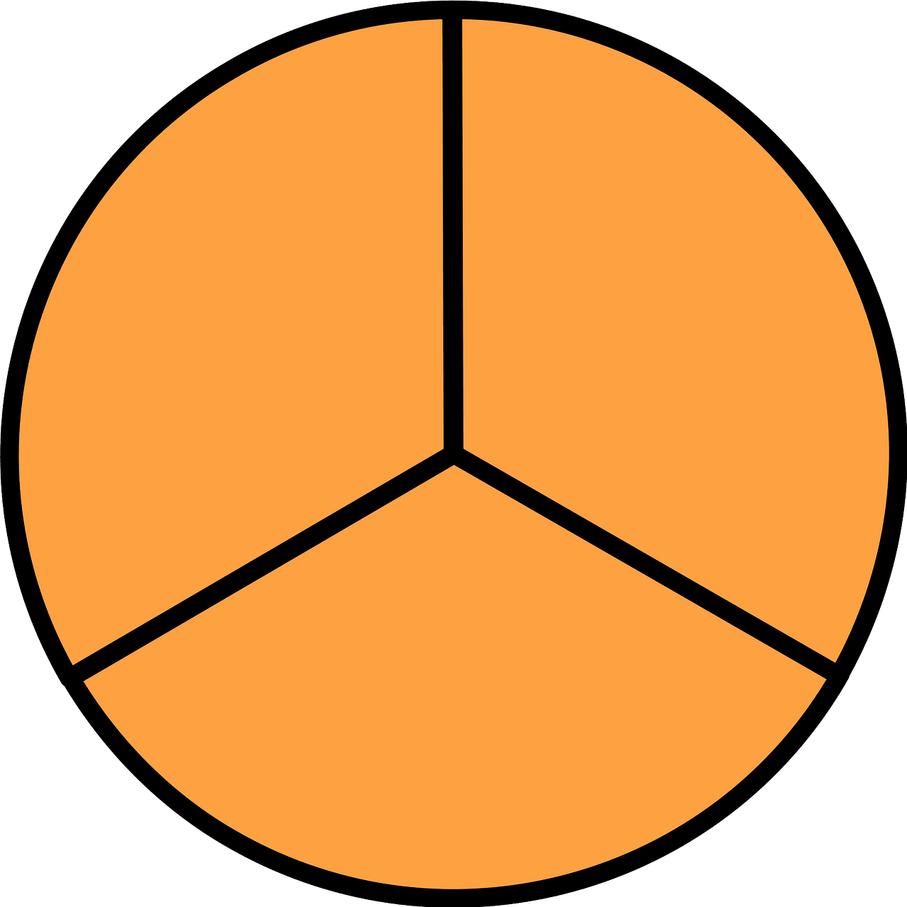 Orange Circle Fractions 3|3 - Free vector clipart images on Orange Circle Fractions 3|3 - Free vector clipart images on