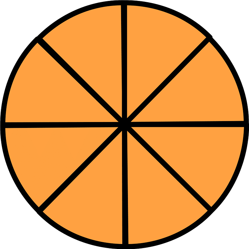 Orange Circle Fractions 8|8