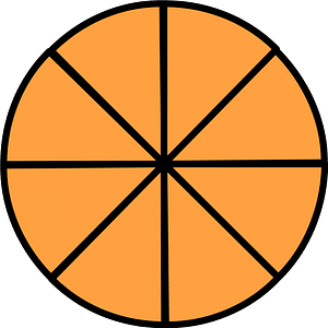 Orange Circle Fractions 8|8
