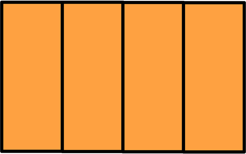 Orange Rectangle Fractions 4|4