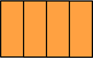 Orange Rectangle Fractions 4|4