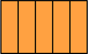 Orange Rectangle Fractions 5|5