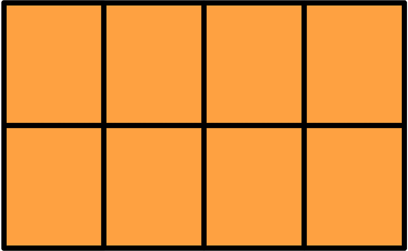Orange Rectangle Fractions 8|8