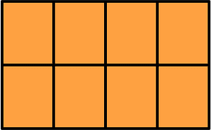Orange Rectangle Fractions 8|8