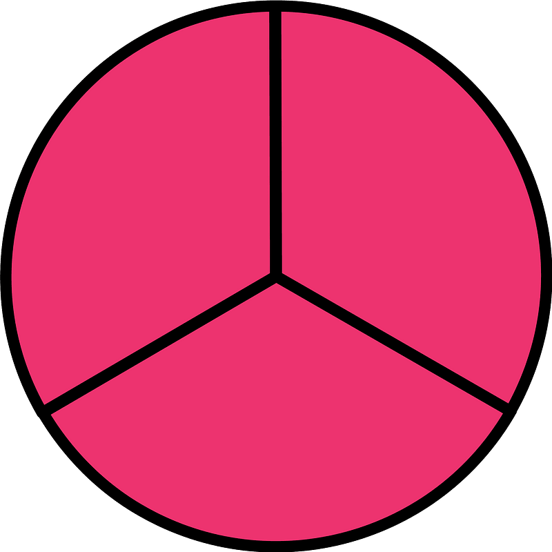 Pink Circle Fractions 3|3