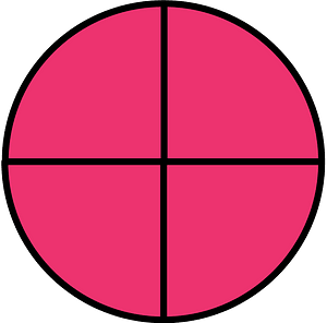 Pink Circle Fractions 4|4